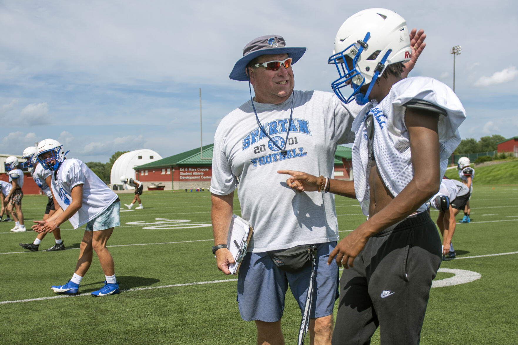 Lincoln East football practice, 8.10
